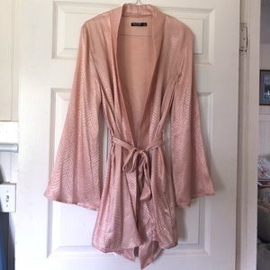 Nasty gal In for the Night pink satin robe